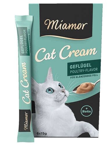 Miamor Cream Kümes Hayvanlı Ek Besin ve Kedi Ödülü 6 x 15 Gr
