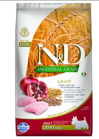 ND Az Tahıllı Tavuklu Light Mini Köpek Maması 2,5 Kg