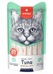Wanpy Ton Balıklı ve Deniz Taraklı Krema Kedi Ödülü 25x14gr