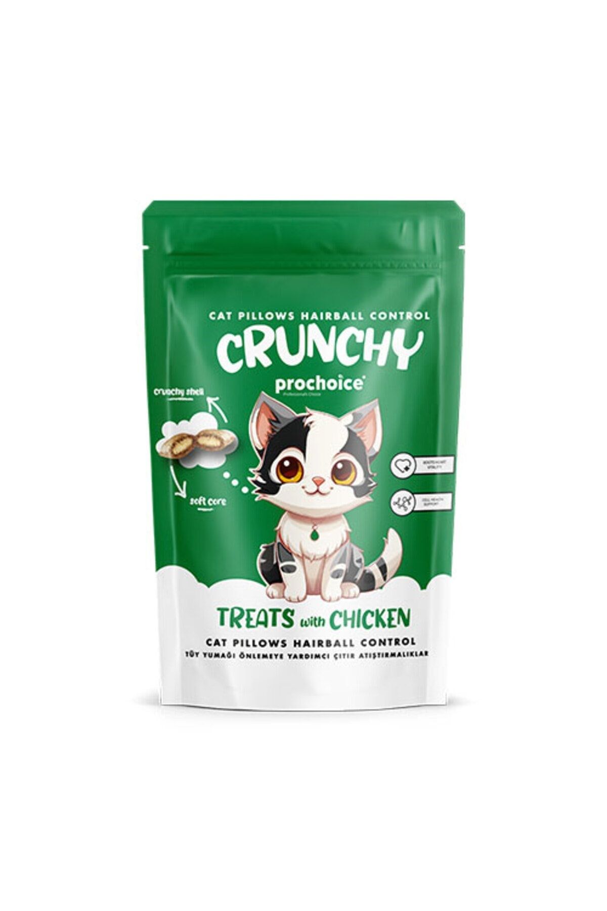 Pro Choice Crunchy Tüy Yumağı Kontrolü Için Tavuklu Kedi Ödül Maması 60 gr