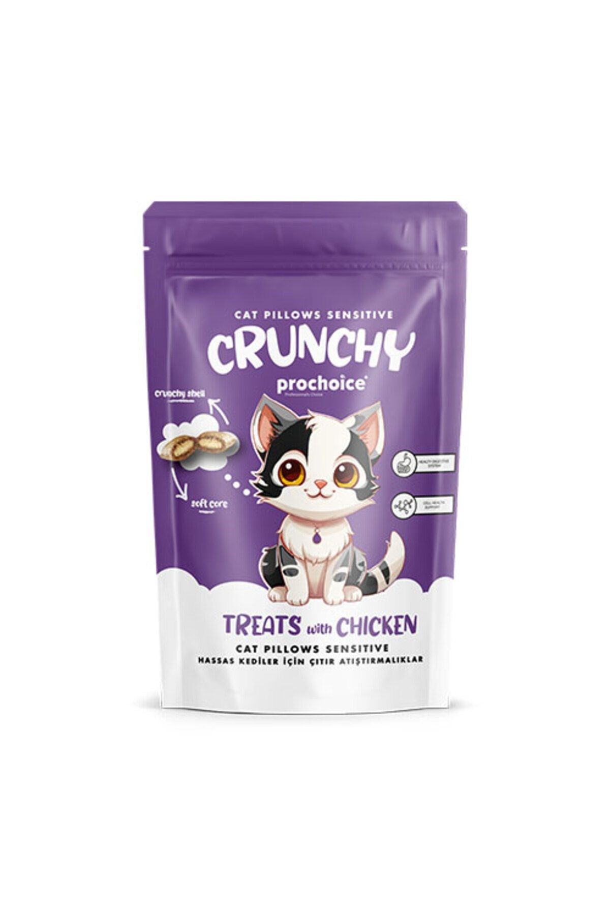 Pro Choice Crunchy Sensitive Hassas Kediler Için Tavuklu Kedi Ödül Maması 60 gr