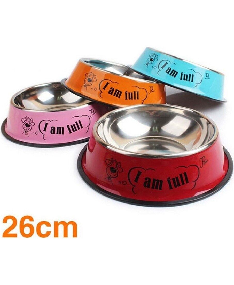 Çelik Mama Kabı Renkli 26 cm