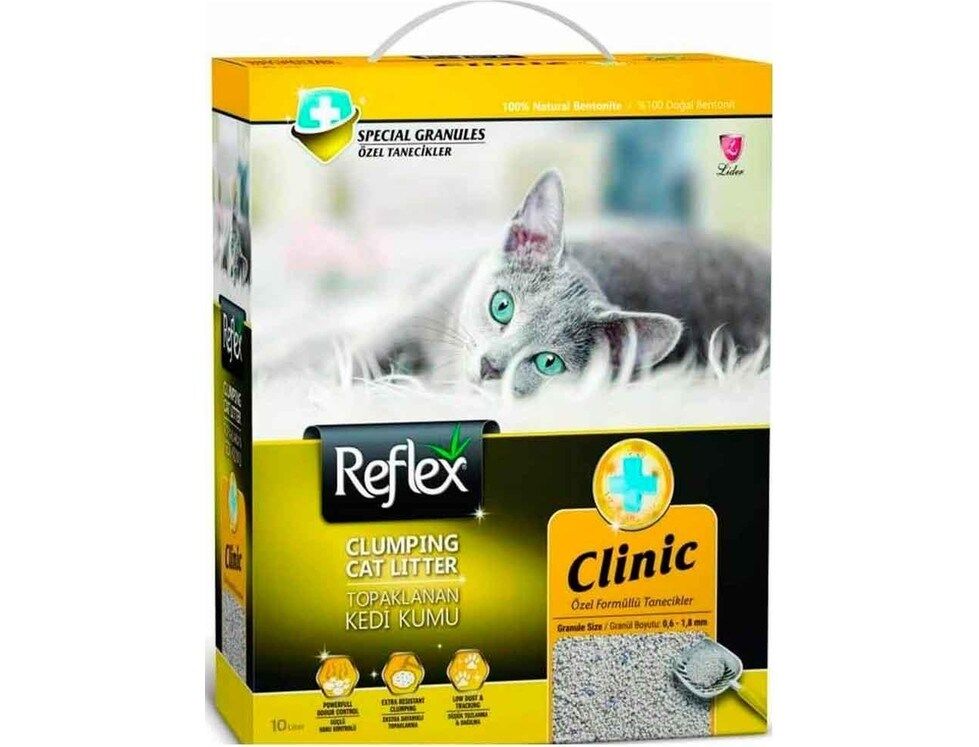 Reflex Clinic Özel Tanecik Formüllü Süper Hızlı Topaklanan Kedi Kumu 10lt