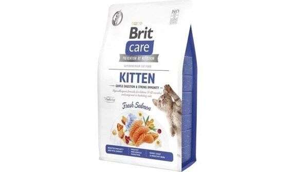 Brit Care Gentle Digestion & Strong Immunity Tahılsız Somonlu Yavru Kedi Maması 2kg