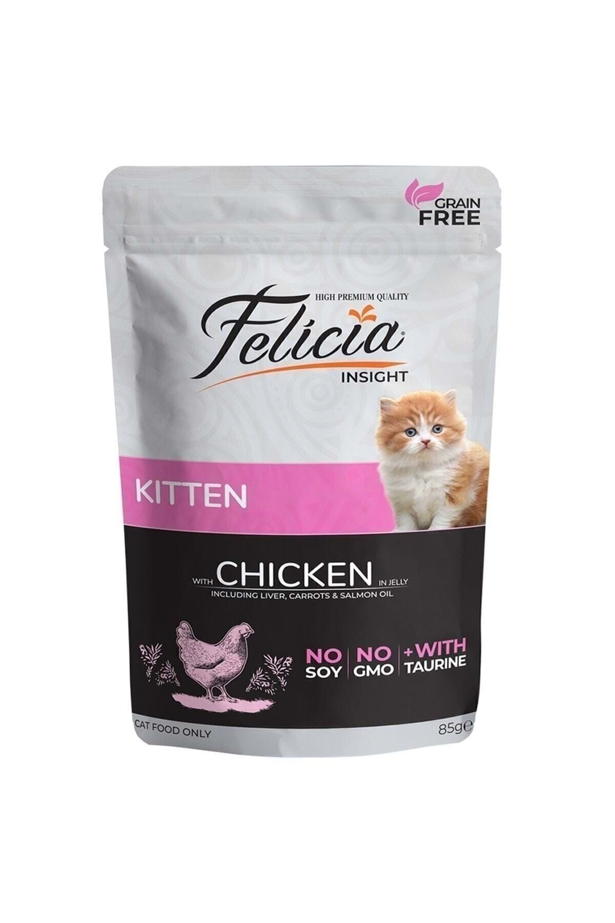 Felicia Pouch  Tahılsız 85 gr Yavru Tavuklu Yaş Kedi Maması