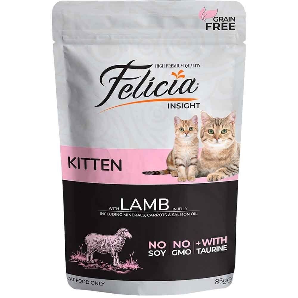 Felicia Pouch Tahılsız Yavru Kuzu Etli Yaş Kedi Maması 85 gr