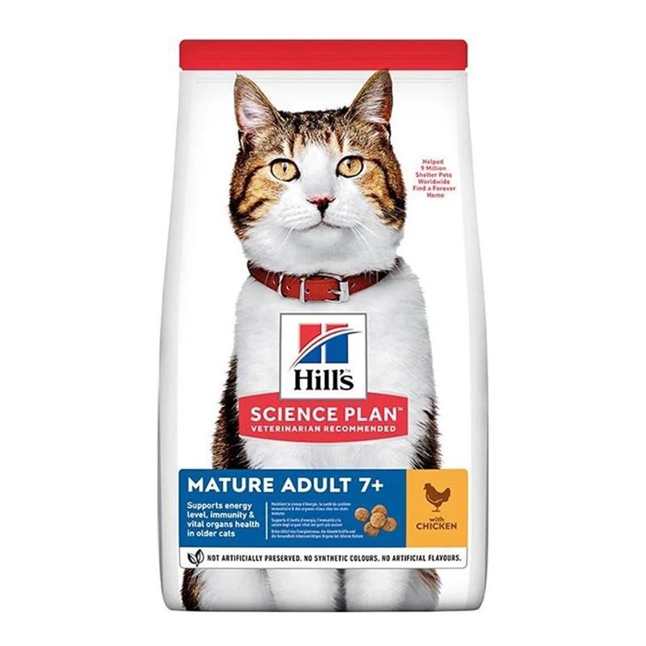 Hills Mature Adult +7 Tavuklu Yaşlı Kedi Maması 1,5 KG