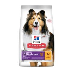 Hills Sensitive Stomach & Skin Tavuklu Yetişkin Orta Irk Köpek Maması 14 KG
