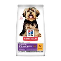Hills Sensitive Stomach Skin Small Mini Adult Tavuklu Yetişkin Köpek Maması 1.5 KG