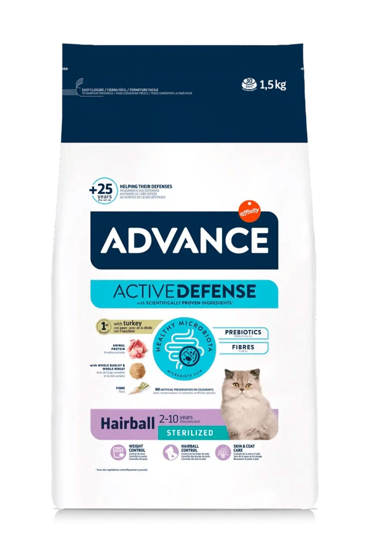 Advance Sterilized Hairball Hindili Kısır Kedi Maması 1,5 Kg