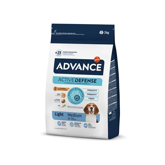 Advance Light Tavuklu ve Pirinçli Orta Irk Yetişkin Köpek Maması 3 Kg