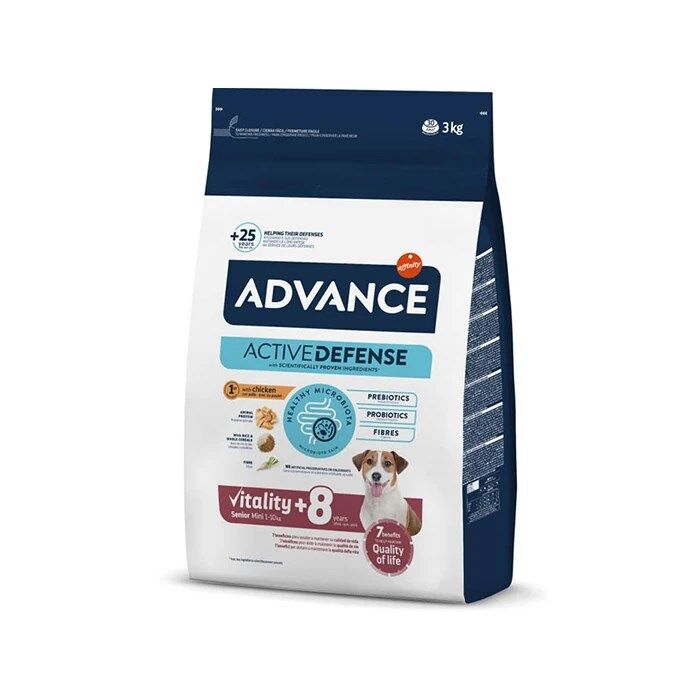Advance Mini Senior Tavuklu ve Pirinçli Küçük Irk Yaşlı Köpek Maması 3 Kg