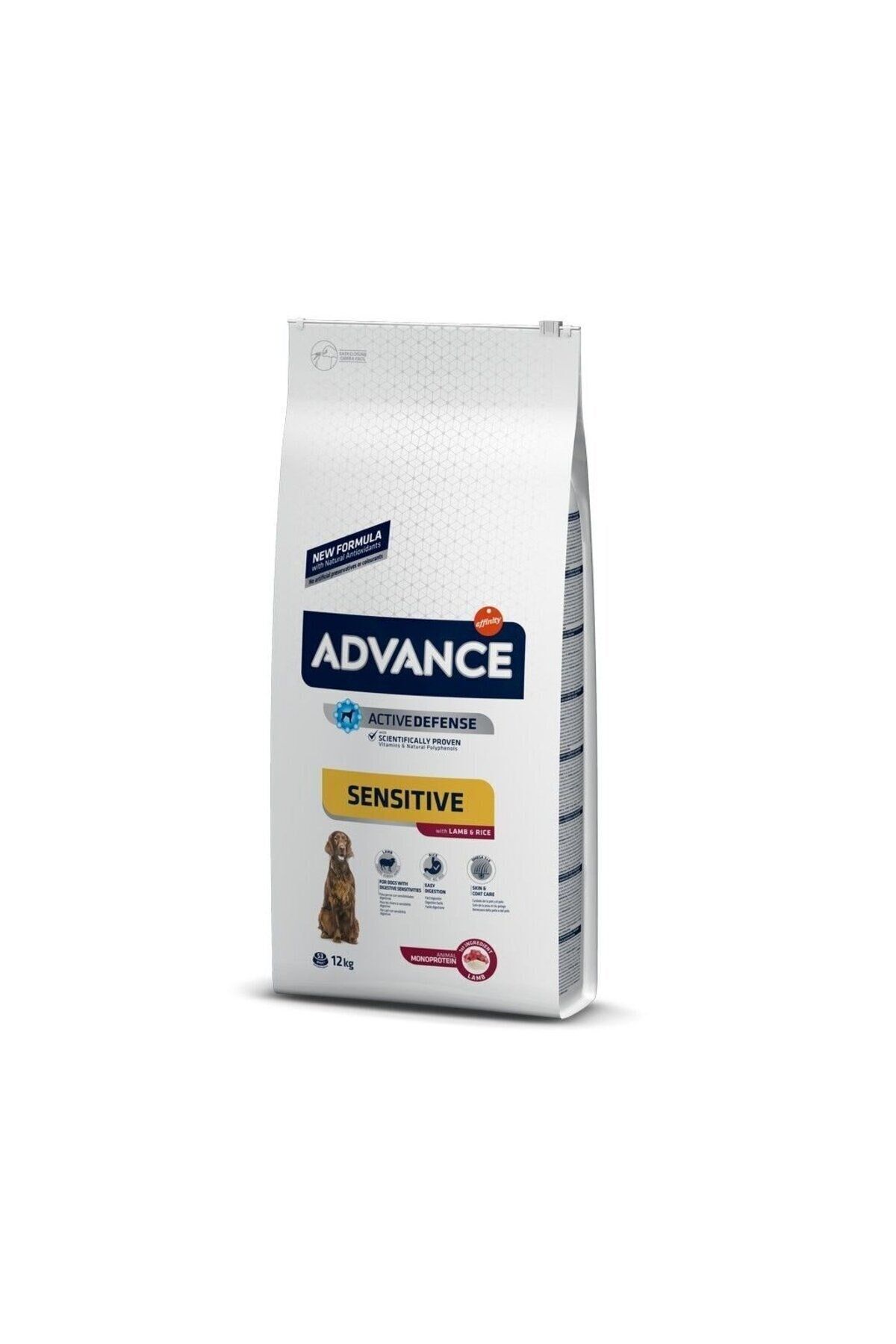 Advance Sensitive Kuzu Etli Orta Irk Yetişkin Kuru Köpek Maması 12 Kg