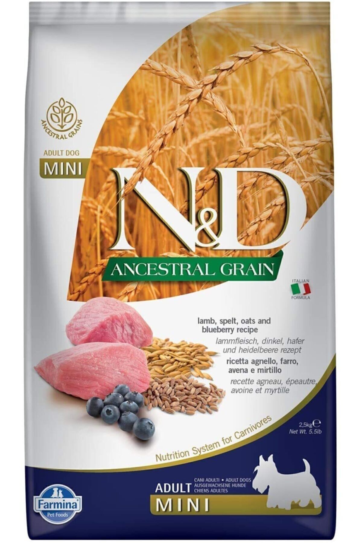 N&D Low Mini Adult Kuzulu Yaban Mersinli Yetişkin Köpek Maması 2,5 KG