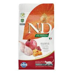 N&D Pumpkin Tahılsız Bıldırcın Etli Balkabaklı ve Narlı Kısırlaştırılmış Kuru Kedi Maması 1.5 Kg