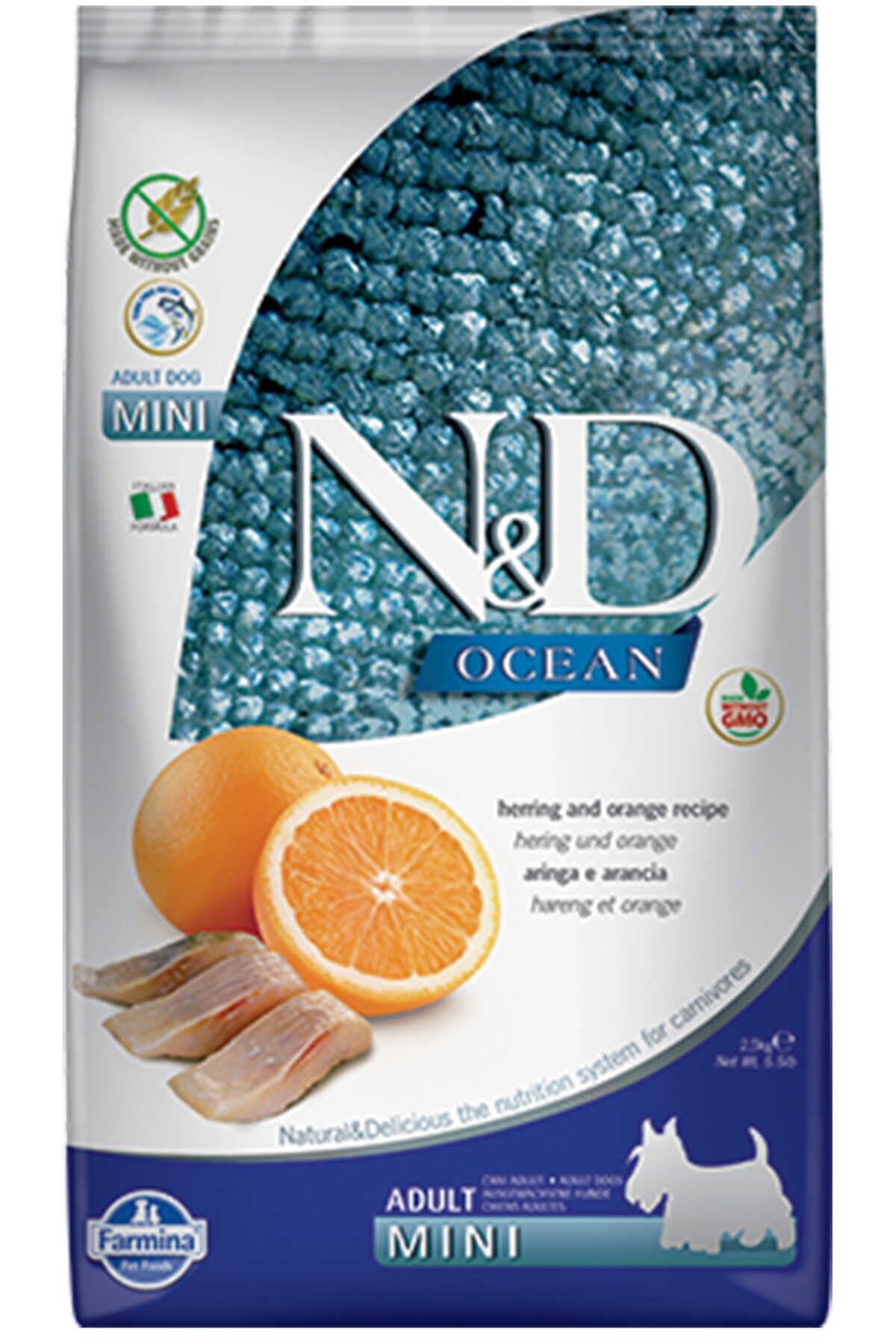 N&D Ocean Ringa Balıklı Portakallı Mini Yetişkin Köpek Maması 2.5 KG