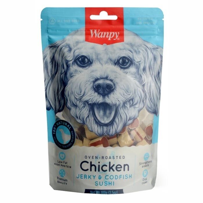 Wanpy Tavuklu&Morina Balıklı Sushi Köpek Ödülü 100 Gr