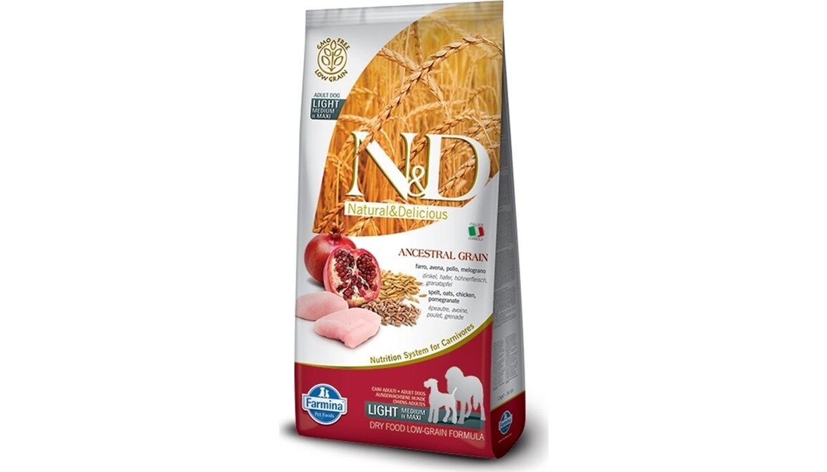 Düşük Tahıllı Light Medium Maxi Tavuklu Narlı Köpek Maması 2.5Kg