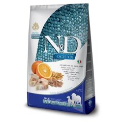 N&D Ocean Morina Balıklı ve Portakallı Orta ve Büyük Irk Düşük Tahıllı Yetişkin Köpek Maması 2,5kg
