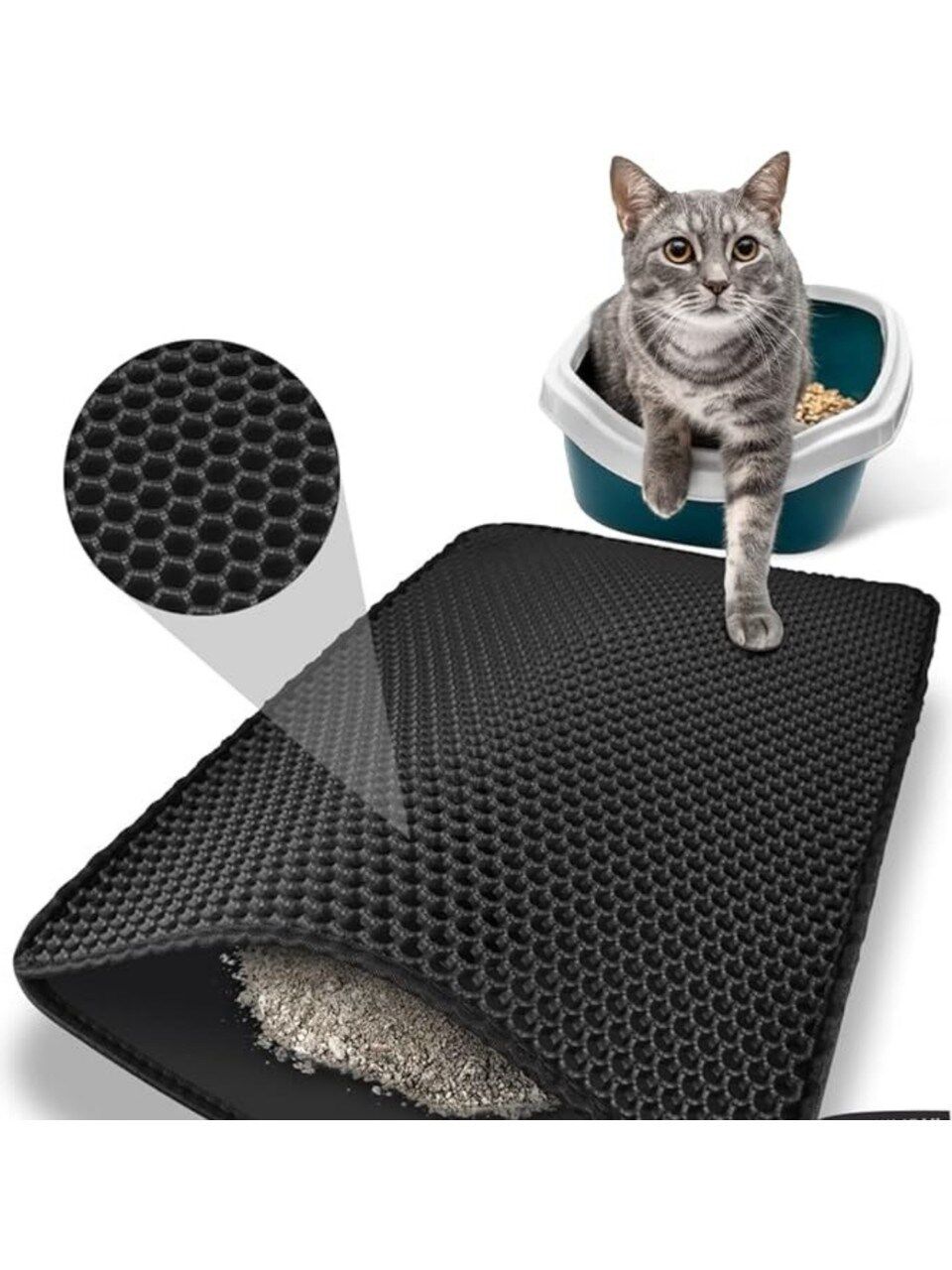 Moodly Elekli Kedi Kumu Tuvalet Önü Paspası  Büyük Boy 60 x 40