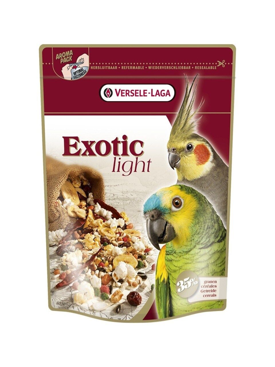 Versele Laga Exotic Light Meyveli ve Kuruyemişli Paraket ve Papağan Yemi 750gr