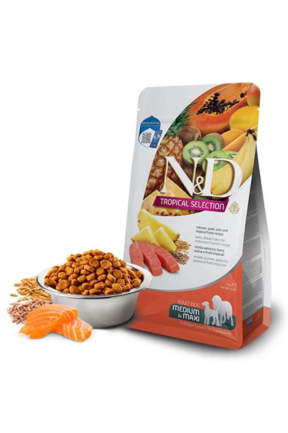 N&D Tropical Orta-Büyük Irk Somonlu Yetişkin Köpek Maması 10 Kg